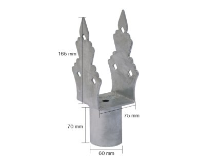51823 nadstavec na zem skrut zdobeny zn u75x75x165x60mm