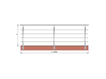 55312 zabradlie br aisi304 40x40x2 4xd12 h900 l3000mm