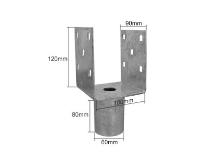 55630 nadstavec na zemnu skrutku zn u 100x90x120x60mm