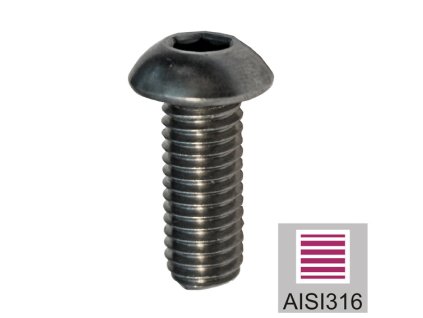 55975 skrutka nerez polgulata hlava aisi316 m5x16mm