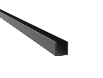 58693 zasklenie pevne profil u 20x14x2mm black