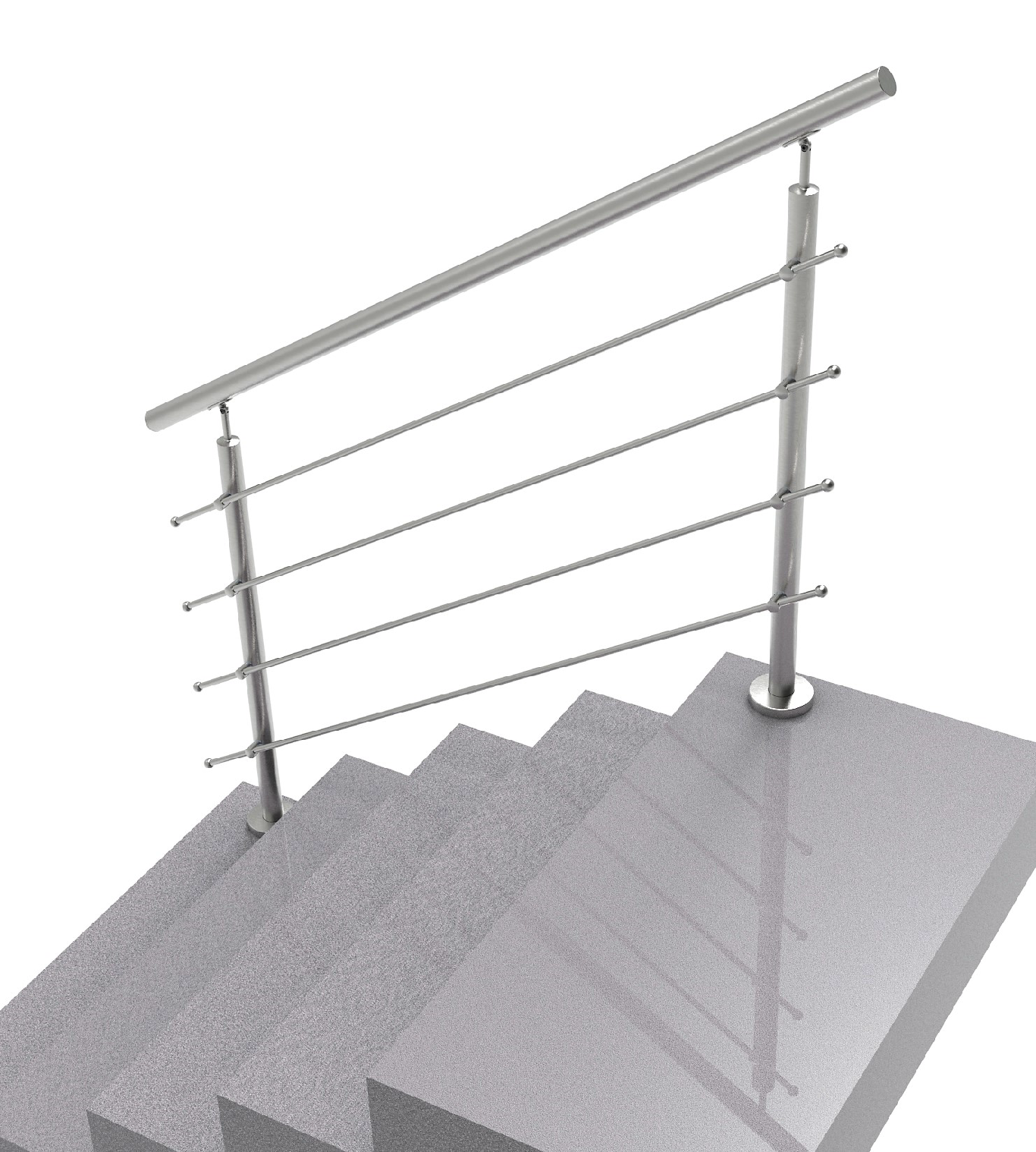 Nerezové zábradlie na schody, 1500x900mm, VS, L