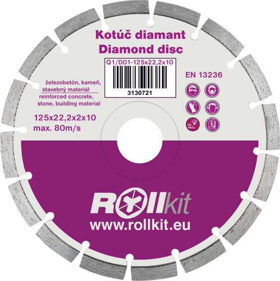 Kotúč diamantový 125x22,2x10mm