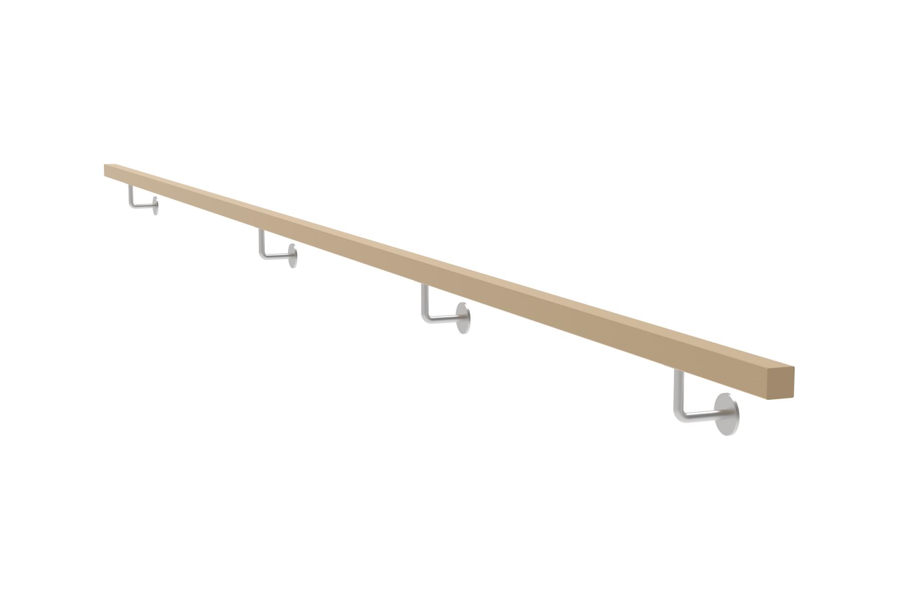 Andelkovo Drevené madlo DUB a nerezové držiaky, JP40x40mm/L4000mm