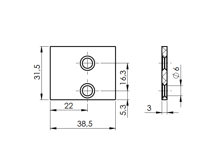 Hliníková krytka adaptéra MODEL 20V, Antracit RAL 7016