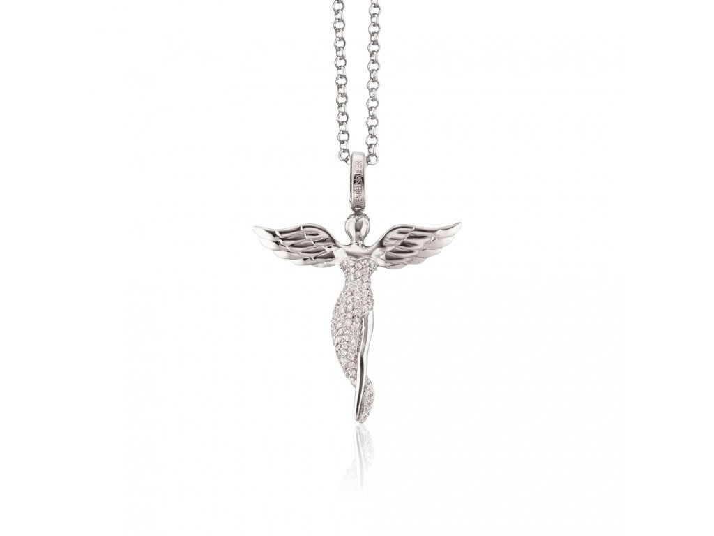 Stříbrný přívěsek anděla s řetízkem | Andělské zvonky