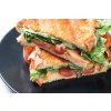 healthy spinach tomato cheese sandwich isolated white background