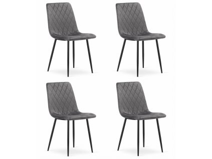 3502 krzeslo TURIN ciemny szary aksamit x4