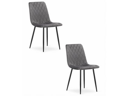 3502 krzeslo TURIN ciemny szary aksamit x2