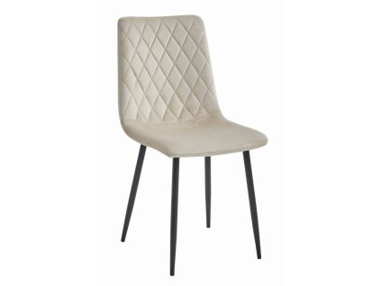 Kreslo TURIN - béžový zamat / čierne nohy