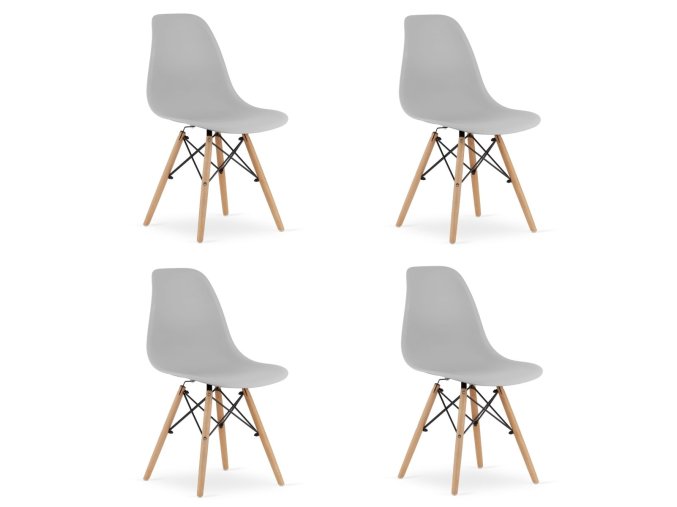 3313 krzeslo OSAKA szare nogi naturalne x4