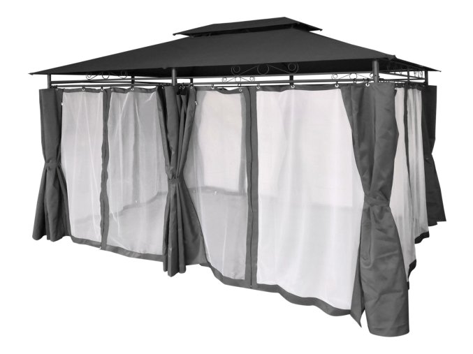 slo pl ALTAN ZAHRADNY PAVILON S BOCNYMI ZAVESMI TMAVOSIVY 3 X 4M 0389 101 1