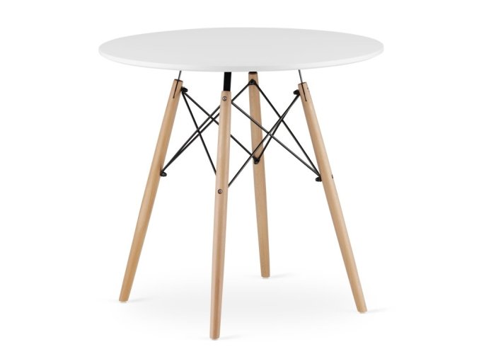 Jedálenský stôl 80 cm biely