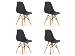 3315 krzeslo OSAKA czarne nogi naturalne x4