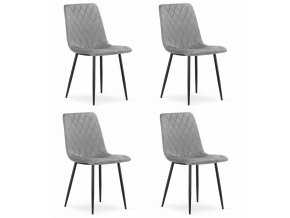 3871 krzeslo TURIN jasny szary aksamit x4