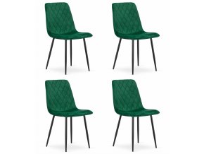 Set 4 kresiel TURIN - tmavozelený zamat
