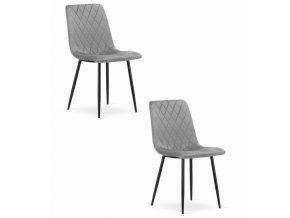 3871 krzeslo TURIN jasny szary aksamit x2