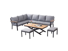 slo pl HLINIKOVY TEAKOVY ZAHRADNY NABYTOK ROHOVA SOFA STOL 2 TABURETY ANTRACITOVA SEDE VANKUSE 0411 2341 1