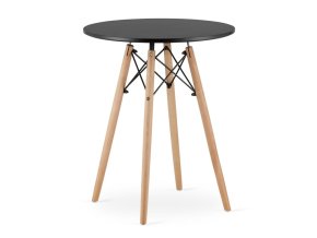 Jedálenský stôl 60 cm čierny/ hnedé nohy