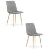 Set 2 kresiel TURIN - svetlosivý zamat / nohy vo farbe dreva