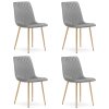 Set 4 kresiel TURIN - svetlosivý zamat / nohy vo farbe dreva