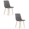 Set 2 kresiel TURIN - tmavosivý zamat / nohy vo farbe dreva