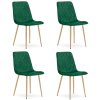 Set 4 kresiel TURIN - tmavozelený zamat / nohy vo farbe dreva