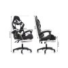 Kancelárska herná stolička s nastaviteľnou opierkou nôh - čierno - biela