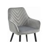 Kreslo NANA - sivý zamat / čierne nohy