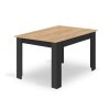 Jedálenská zostava stôl Artisan 120 X 80 čierne nohy + 4 stoličky MARK čierne/ prírodné nohy