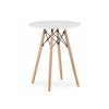 Jedálenská zostava TODI 60cm okrúhly stolový set biely + 2 stoličky OSAKA sivé