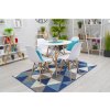 Jedálenská zostava TODI 80cm okrúhly stolový set biely + 4 stoličky OSAKA biele