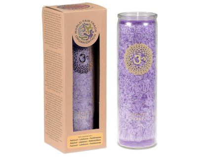 Vonná svíčka ve skle 7. Čakra Anahata, 21 x 6,5 cm