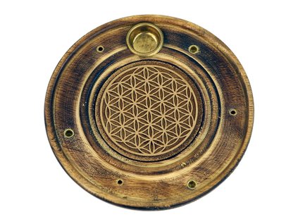 Stojánek na vonné tyčinky a kužely Květ života, 10 cm