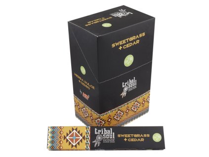 Tribal Soul Vonné tyčinky Sweet Grass & Cedar (Sladká tráva a cedr), 15 g – sladce bylinná a dřevitá očistná vůně | Andivo