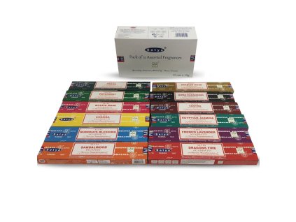 Shrinivas Satya Vonné tyčinky BOX MIX vůní, 12 x 15 g