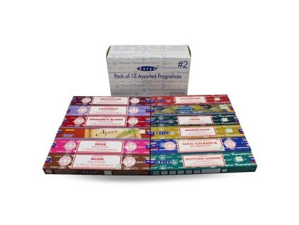 Shrinivas Satya Vonné tyčinky BOX 2 MIX vůní, 12 x 15 g