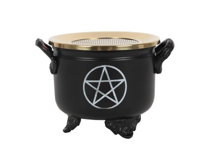 Mani Bhadra Kadidelnice Vykuřovací miska Pentagram Mosaz, 10 x 15 x 12 cm