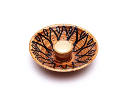 Mani Bhadra Kadidelnice Keramická miska pro pálení dřívek Palo Santo, hnědá