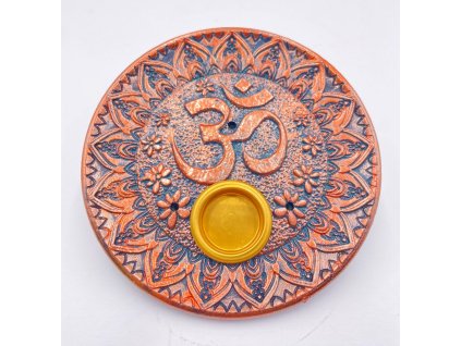 Mani Bhadra Stojánek na vonné tyčinky a kužely OHM (bronze), 10 cm