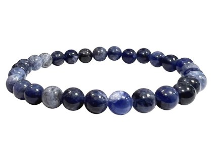 Mani Bhadra Náramek s drahými kameny Sodalit (korálky Ø cca 6 7mm), kvalita A