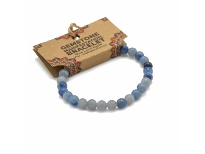 Ancient Wisdom Náramek s drahými kameny pro manifestaci Nezávislost Modrý krajkový Achát