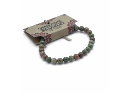 Ancient Wisdom Náramek s drahými kameny pro manifestaci Růst Zelený jaspis