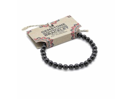 Ancient Wisdom Náramek s drahými kameny pro manifestaci Ochrana Černý achát
