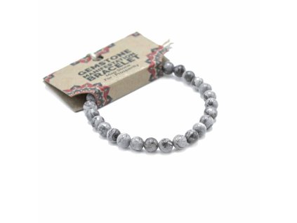 Ancient Wisdom Náramek s drahými kameny pro manifestaci Prosperita Jaspis Picasso šedý