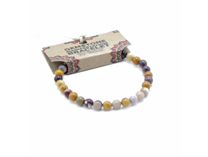 Ancient Wisdom Náramek s drahými kameny pro manifestaci Moudrost Mookait