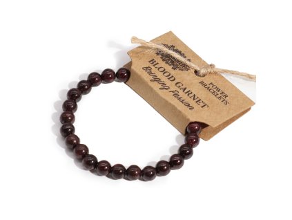 Ancient Wisdom Energetický náramek s drahými kameny Granát červený, Ø korálků 8 mm