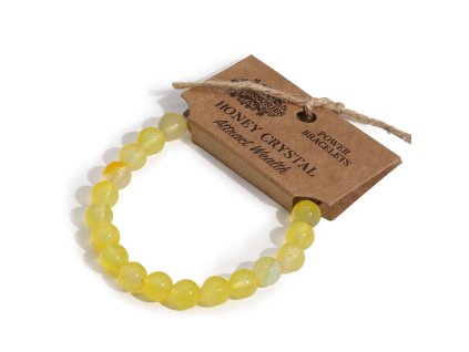 Ancient Wisdom Energetický náramek s drahými kameny Medový křišťál, Ø korálků 8 mm