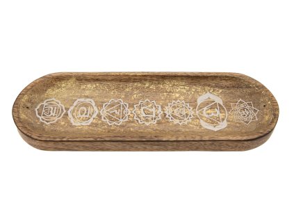 Berk Stojánek na vonné tyčinky Chakra (Čakra) Dřevo mango, 27 x 10 cm 1