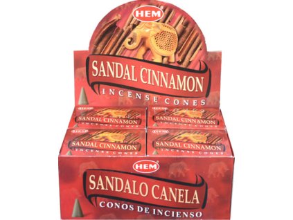 HEM Vonné kužely Sandal cinnamon (Santalové dřevo a skořice), 10 ks